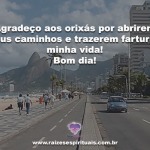 Agradeço aos orixás por abrirem meus caminhos