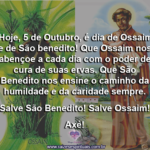 Hoje, 5 de Outubro, é dia de Ossaim e de São benedito!